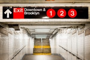 subway sign to Brooklyn