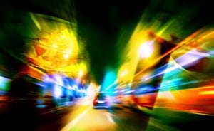 blurry photo simulating drunk driving