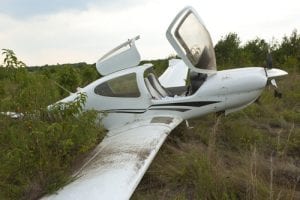 small airplane after accident
