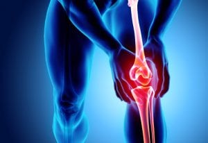 image of knee in pain with bones