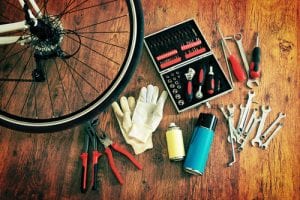 bike and a tool kit for repair