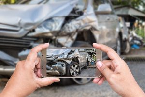 taking photos of car accident
