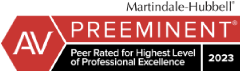 Martindale-Hubbell - Peer Rated for Highest Level of Professional Excellence - 2023
